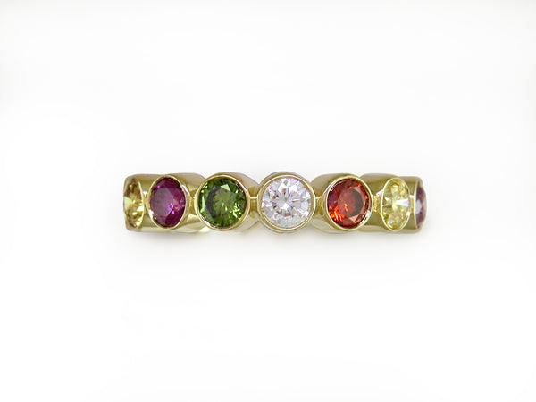MULTICOLOR DIAMOND BEZEL SET ETERNITY RING