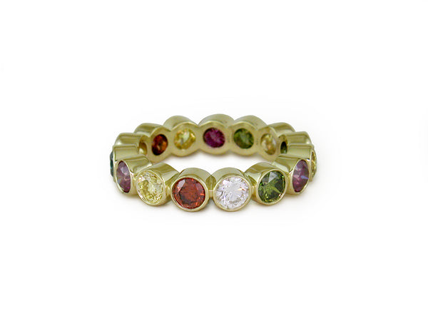 MULTICOLOR DIAMOND BEZEL SET ETERNITY RING