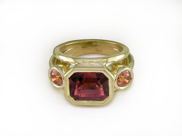 GARNET & ORANGE DIAMOND RING