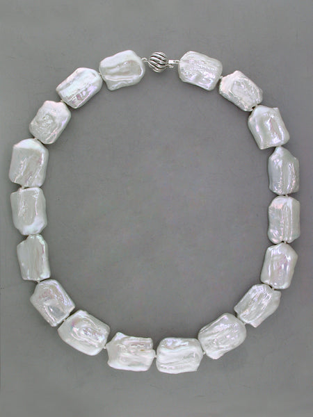 LARGE SQUARE FRESHWATER COIN PEARL NECKLACE