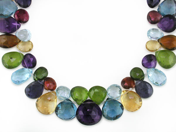 MULTISTONE NECKLACE WITH AMETHYST CENTER