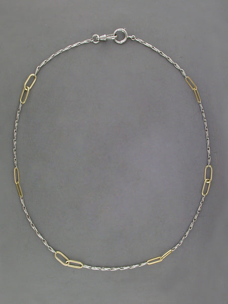 ANTIQUE WHITE & YELLOW GOLD CHAIN NECKLACE