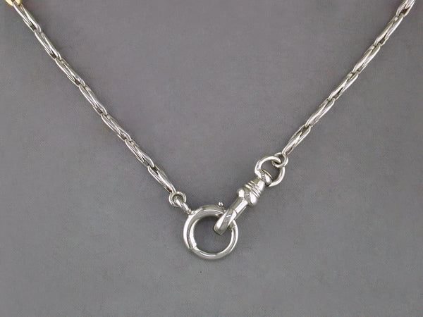 ANTIQUE WHITE & YELLOW GOLD CHAIN NECKLACE