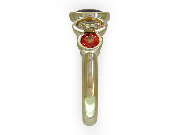 MULTICOLOR SAPPHIRE 5-STONE HALF-BEZEL RING