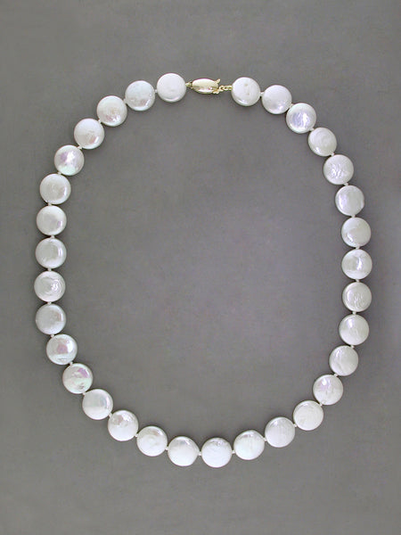WHITE COIN PEARL NECKLACE