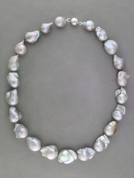 LAVENDER/GREY BAROQUE FRESHWATER PEARL NECKLACE