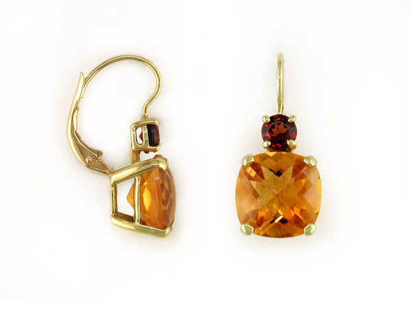 ROUND AND CUSHION EUROWIRE EARRINGS