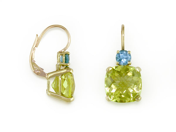 ROUND AND CUSHION EUROWIRE EARRINGS