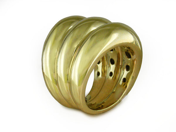 YELLOW GOLD BOMBÉ RING
