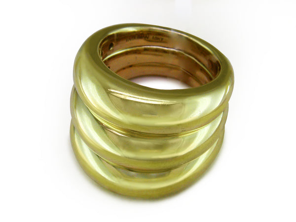YELLOW GOLD BOMBÉ RING