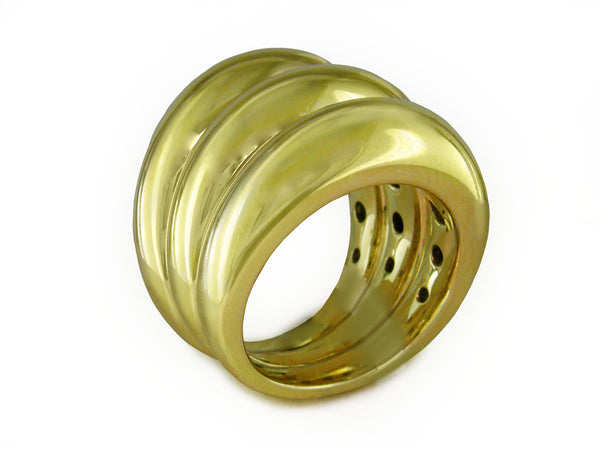YELLOW GOLD BOMBÉ RING