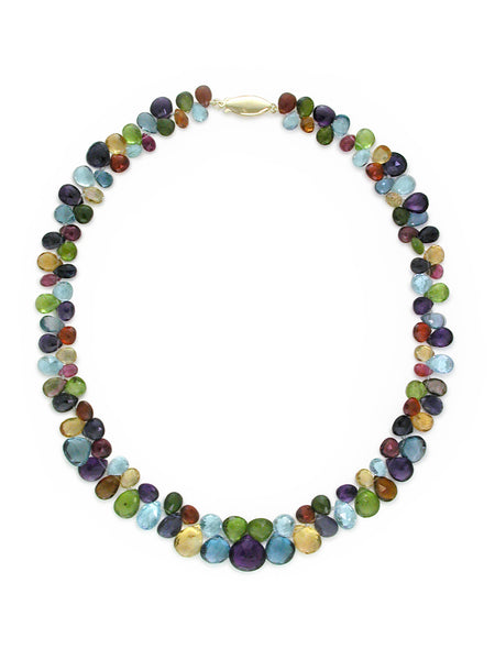 MULTISTONE NECKLACE WITH AMETHYST CENTER
