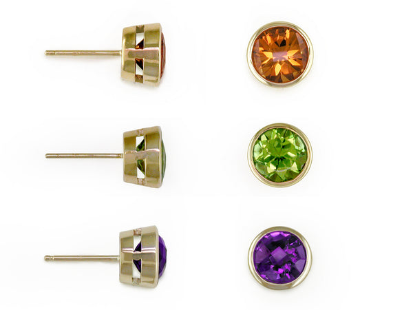 GEMSTONE STUD EARRINGS