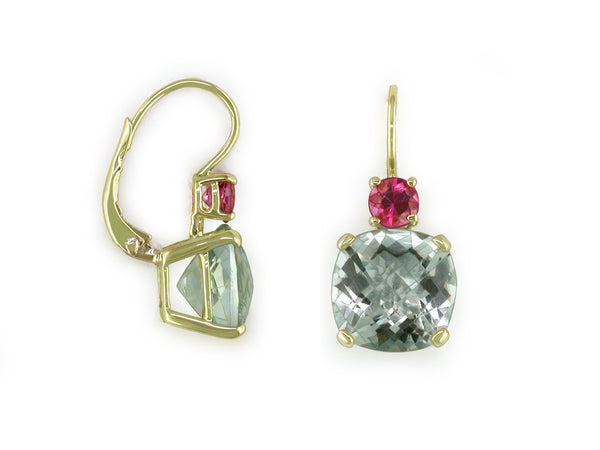 ROUND AND CUSHION EUROWIRE EARRINGS
