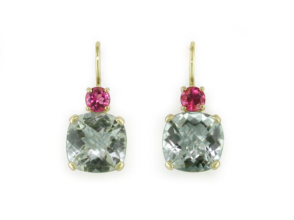 ROUND AND CUSHION EUROWIRE EARRINGS