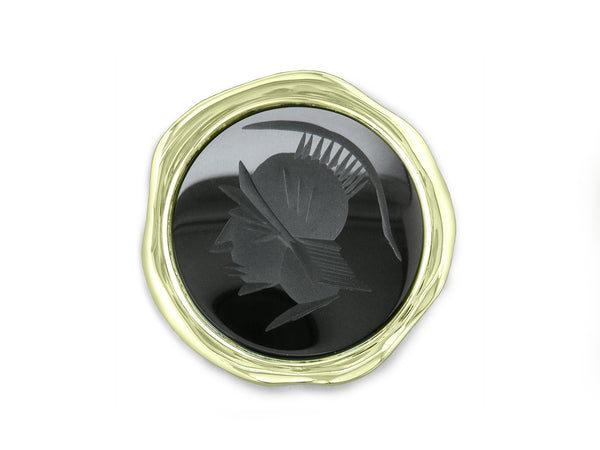 BLACK ONYX INTAGLIO WARRIOR RING