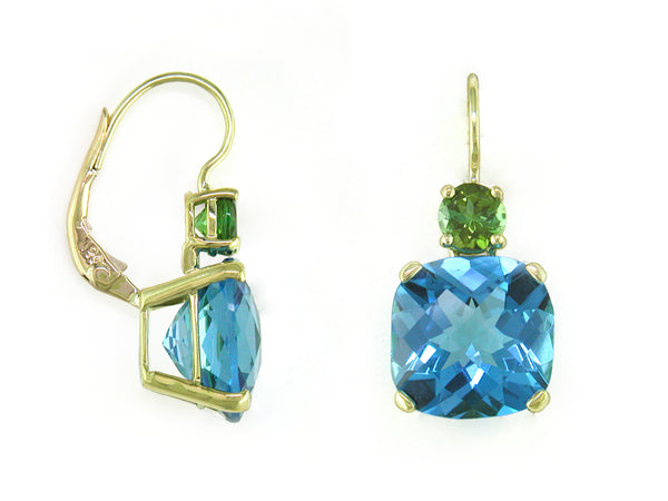 ROUND AND CUSHION EUROWIRE EARRINGS