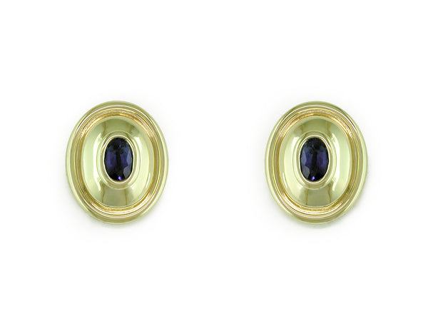 BLUE SAPPHIRE & YELLOW GOLD CUFFLINKS