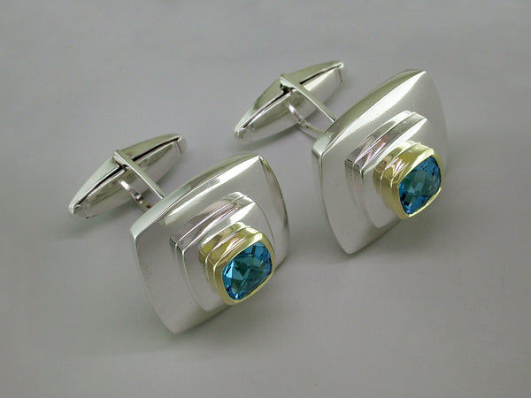 BLUE TOPAZ CUFFLINKS