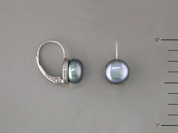 FRESHWATER PEARL BEZEL EUROWIRE EARRINGS
