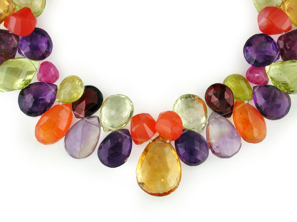MULTISTONE NECKLACE WITH CITRINE CENTER