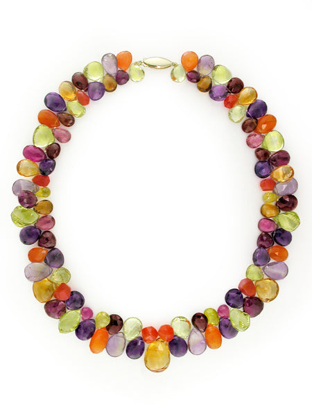 MULTISTONE NECKLACE WITH CITRINE CENTER