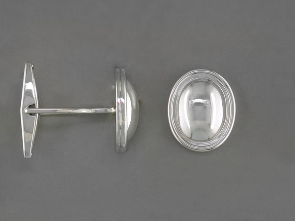 OVAL STERLING SILVER CUFFLINKS