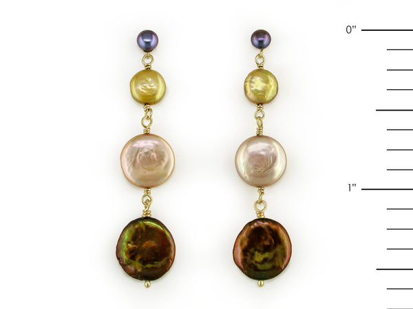 COIN PEARL DROP EARRINGS