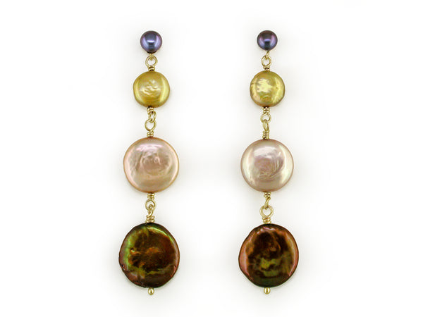 COIN PEARL DROP EARRINGS
