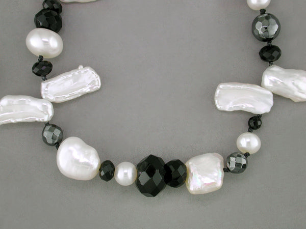 MULTI-SHAPE PEARL & GEMSTONE NECKLACE