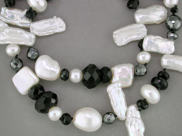 MULTI-SHAPE PEARL & GEMSTONE NECKLACE