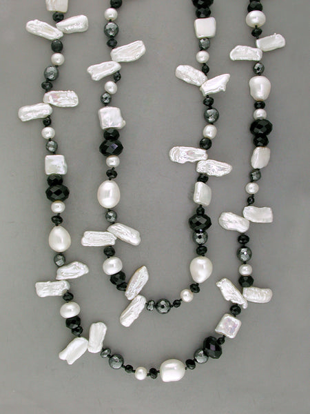 MULTI-SHAPE PEARL & GEMSTONE NECKLACE