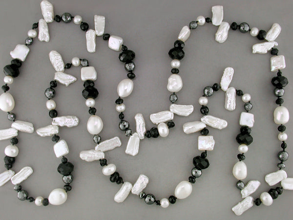 MULTI-SHAPE PEARL & GEMSTONE NECKLACE