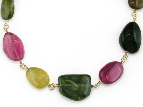 MULTICOLOR TOURMALINE PIG TAIL NECKLACE