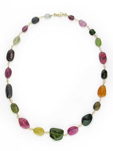 MULTICOLOR TOURMALINE PIG TAIL NECKLACE