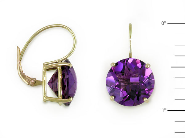 ROUND AMETHYST EUROWIRE EARRINGS