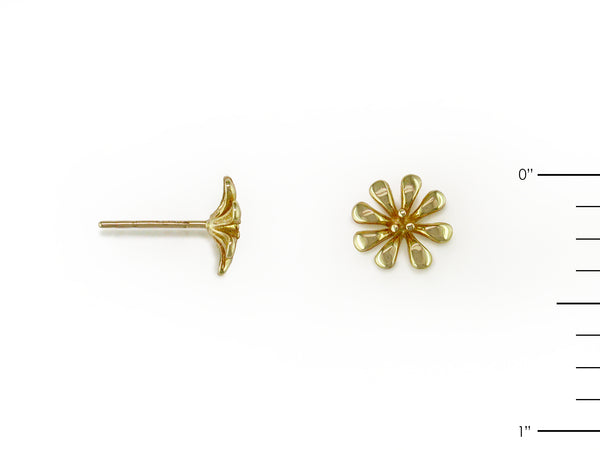 10mm GOLD FLOWER STUD EARRINGS