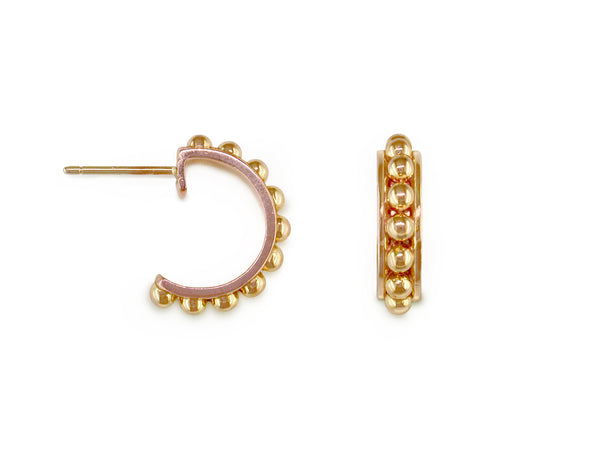SMALL BALL HOOP EARRINGS