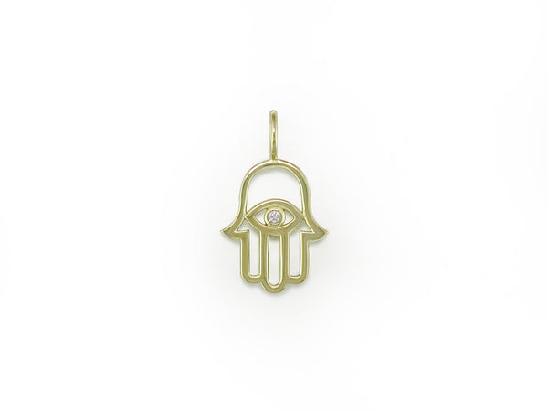 HAMSA PENDANT WITH DIAMOND OR SAPPHIRE