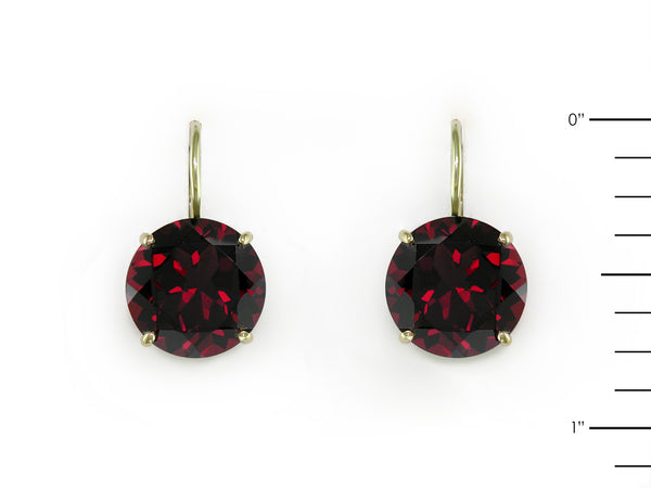 ROUND GARNET EUROWIRE EARRINGS