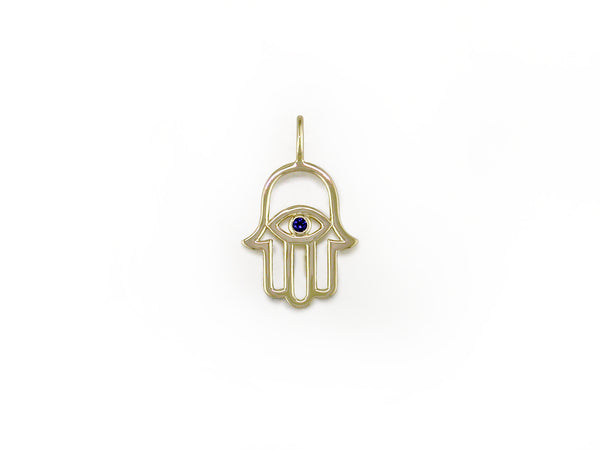 HAMSA PENDANT WITH DIAMOND OR SAPPHIRE