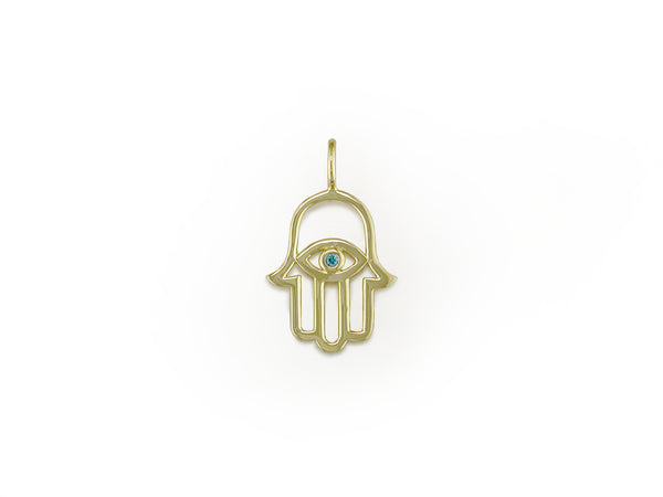 HAMSA PENDANT WITH DIAMOND OR SAPPHIRE