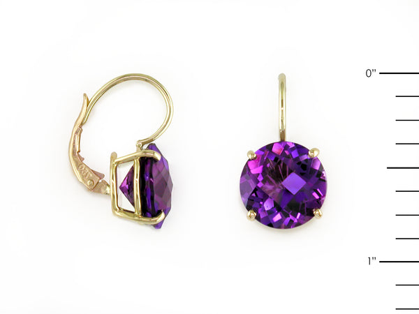 ROUND AMETHYST EUROWIRE EARRINGS