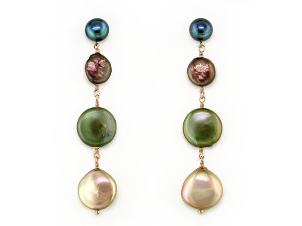 COIN PEARL DROP EARRINGS