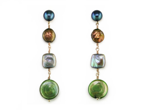 COIN PEARL DROP EARRINGS