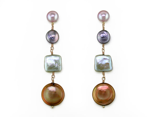 COIN PEARL DROP EARRINGS