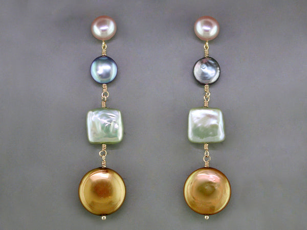 COIN PEARL DROP EARRINGS