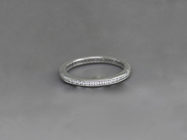 WHITE GOLD, WHITE DIAMOND CHANNEL SET ETERNITY RING