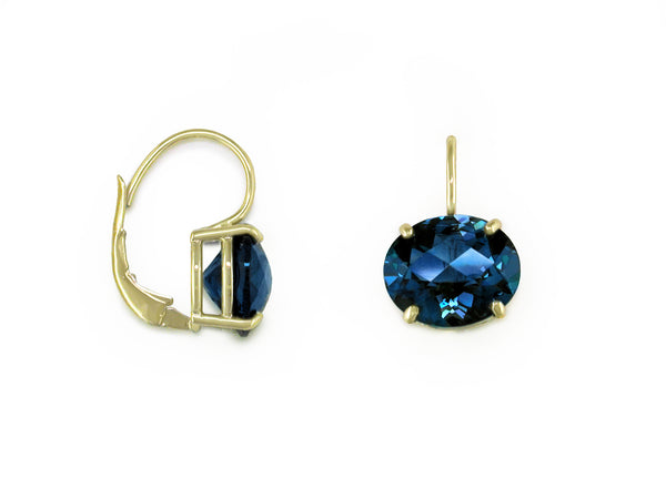 OVAL LONDON BLUE TOPAZ EUROWIRE EARRINGS