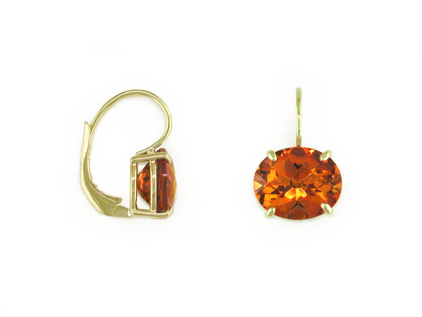 OVAL MADEIRA CITRINE EUROWIRE EARRINGS